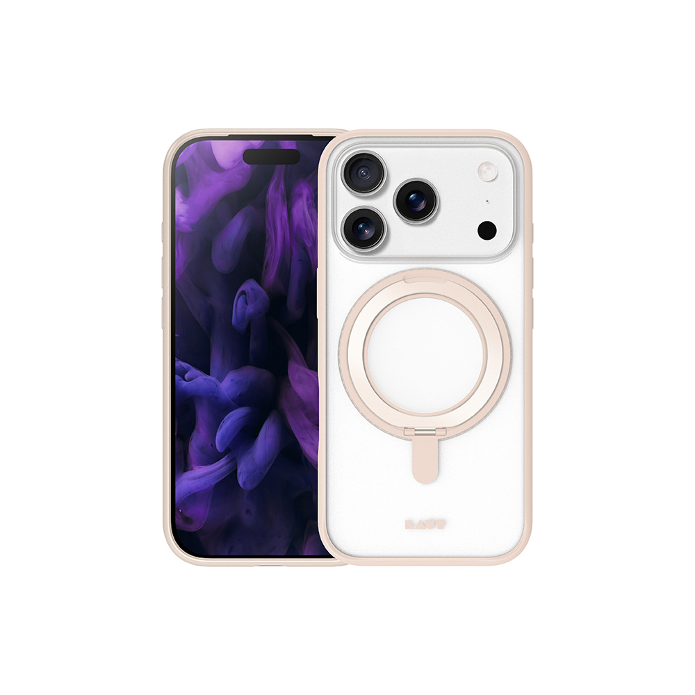 LAUT-ip17 pro max 磁吸360支架簡約耐衝擊 霧奶茶 