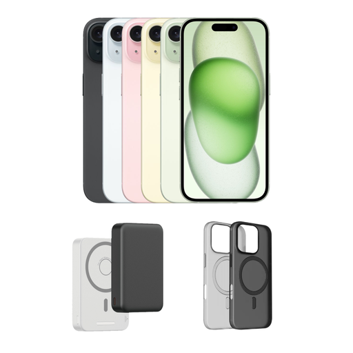 APPLE-iPhone 15 128GB 磁吸殼&磁吸行動電源組