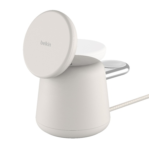 [WIZ020btH37] Belkin MagSafe 15W 2 合 1 無線充電底座-淺灰